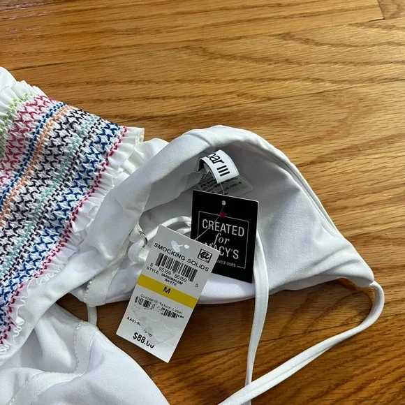 NWT BAR lll Smocked Plunging Crossback One Piece Swimsuit - Picture 4 of 4